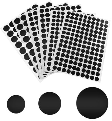 Ymapinc 6 Sheets 580 PCS Screw Hole Covers Black Furniture Stickers Self-Adhesive Screw Hole Stickers 3 Sizes for Wood Cabinet Shelf Furniture