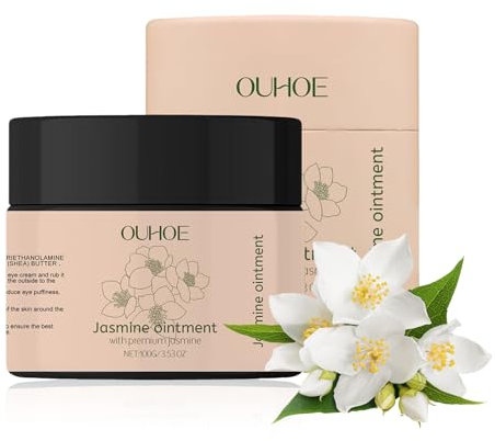 Jasmin Salbe Augen 100 ml,Aktiv Jasminsalbe Augencreme Gegen,Jasminsalbe Gegen Augenringe,Augencreme mit Collagen und Aloe Vera,Entfernen Tränensäcke & Schwellungen,Augenpflege Für Damen & Herren