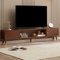 Mid Century Moderner TV-Ständer - Holzkonsole mit Schiebetür-Design für Wohnzimmer oder Schlafzimmer, keine Montage erforderlich