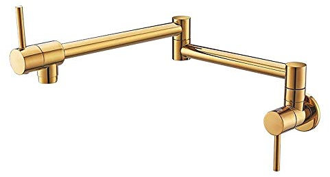 Mischbatterie der Marke All Bronze, zusammenklappbar, einzelne Warmwasser-Waschtischarmaturen, horizontal in die Wand, Chrom-Waschbecken-Wasserhahn, drehbarer Wasserhahn (Farbe: Antikes Schwarz)