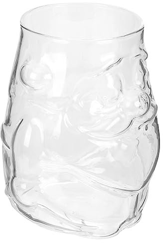 Cabilock Glass Santa Claus Mug Creative Christmas Drink Cup High Temperature Resistant Glass for Wine Whiskey Juice Holiday for Friends Family