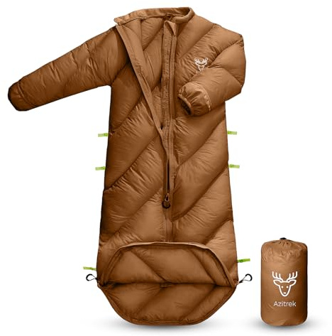 AZITREK Walkable Toddler Sleeping Bags for Kids Boys Girls (2T-4T)- Puffy Camping Sleeping Sack Machine Washable Compact (up to 46 in) Travel Sleepover Slimber Party Inddor Outdoor (Espresso)
