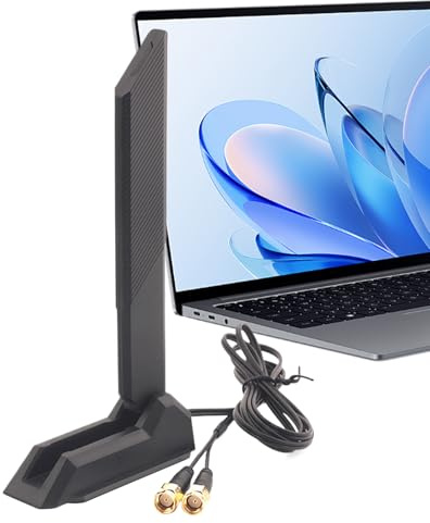 Antenna WiFi - Antenna WiFi del computer | WLAN ANTENNA PC WiFi | Motherboard WiFi | Antenna per computer tri-banda | Router di base magnetica con cavo di estensione da 3,9 piedi per Signal Boo