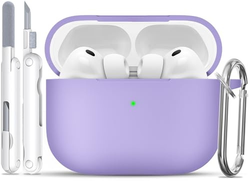 TNSNK für AirPods Pro 3 Hülle, B6-Light Purple | Weiches Silikon, unterstützt kabelloses Laden, with Clean Kit & Keychain, Leicht, Rutschfest, Kratzfest
