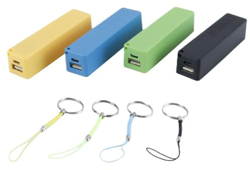 Durlo 4 Pcs Battery Case Portable Black USB Power Bank Power Charger Pack Box for 1x18650 Battery(Not Included)