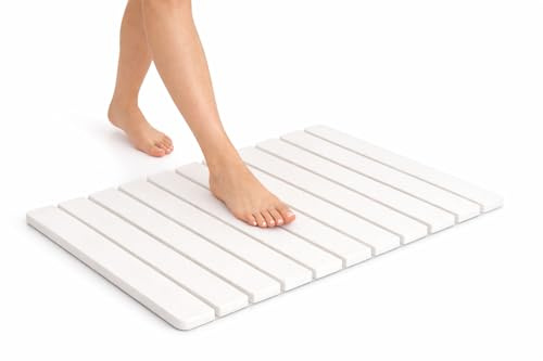 BRIGHTLANE - Tappetino pieghevole in diatomite, 60 x 39 cm, ad asciugatura ultra rapida, antiscivolo e anti-umidità, tappetino da bagno premium flessibile e base per cucina o scolapiatti (BLDWH6039