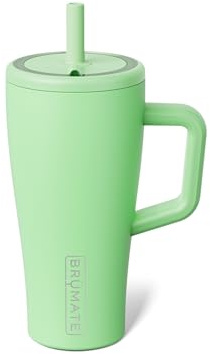 BrüMate Era 20 oz Tumbler with Handle and Straw | 100% Leakproof Insulated Tumbler with Lid and Straw | Made of Stainless Steel | Cup Holder Friendly Base | 20oz (Kiwi)