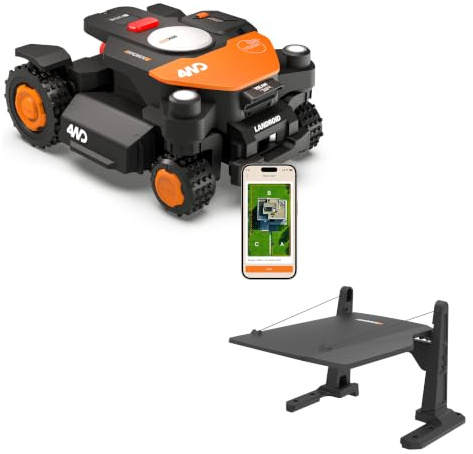 Worx Vision Cloud WR341E 4WD robot rasaerba+garage, 1000 m² | Pendenze fino all’84%, riconoscimento ostacoli con IA, VSLAM + RTK Cloud, mappatura automatica, senza antenna né filo