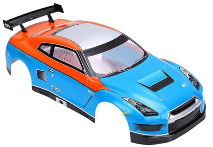 Julihai 1/10 Scale RC Car Body Shell, Clear Polycarbonate 1.0mm Body with Rear Wing for 26cm Wheelbase Touring Cars (Blue Orange)