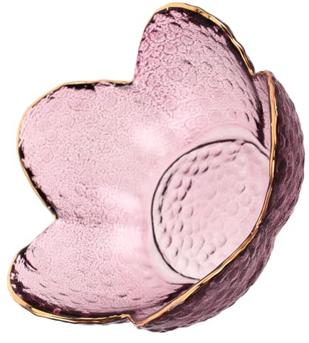 KHBUAB Petit Plateau Décoratif en Verre Forme Fleur pour Bijoux et Boucles D'oreilles, Élégant et Compact, pour Décoration de Chambre ou Bureau
