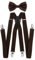 axy® Hochwertige Herren Hosenträger mit Fliege - 4 Starken Clips X-Form (Braun (Hosenträger Breit 2,5cm))