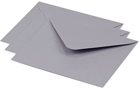 Clairefontaine 60132C - Packung mit 20 Umschlägen Pollen 12,5x13,8 cm, 120g, gefüttert, ideal für Einladungen und Korrespondenz, Premium glattes Papier, Koalagrau, 1 Pack