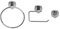 Croydex Flexi-Fix Bathroom Accessory Set Towel Ring, Robe Hook and Toilet Roll Holder, No Drilling Glue Fix