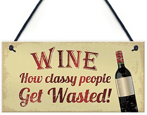 Red Ocean Wine Classy People Hanging Novelty Alcohol Plaque For Kitchen Bar Pub Wall Sign Decor Wine Gifts For Him Her