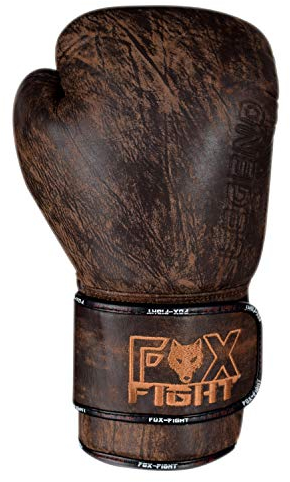 FOX-FIGHT Legend Boxhandschuhe | echtem Leder für Lange Haltbarkeit | Schutz & Stabilität | Boxen Kickboxen Muay Thai Training Sparring MMA | 10 12 14 16 OZ (braun, 14 OZ)