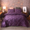 Feelyou Bettwäsche-Set für Doppelbett, Quetschfalten, luxuriöses Biesen-Bettwäsche-Set, dekorativ, weich, lila, gebürstete Mikrofaser, Polyester, Bettbezug mit Kissenbezügen, einfarbig, geometrisch,