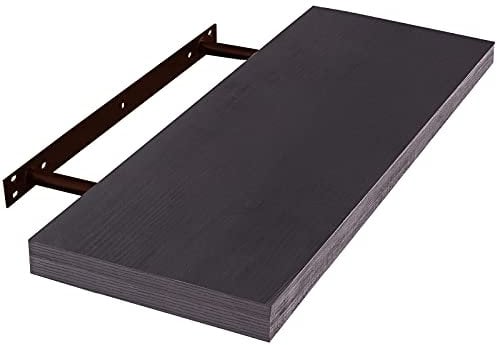 EUGAD Wandregal Wandboard Buchregal Hängeregal DVD CD Regal Holz Board 120cm schwarz 0129QJ