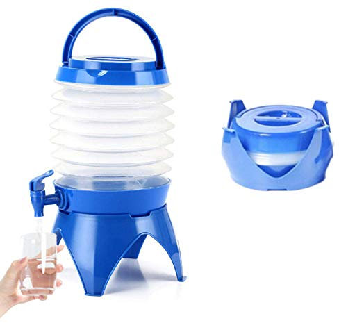 Zeeanker Faltbarer Wasserkanister mit Zapfhahn,Tragbarer Haushaltsbehälter,Biersäule mit Zapfhahn,Tragbarer HaushaltsbehälterGeeignet für Versammlungen im Freien, Veranstaltungen (Blau)
