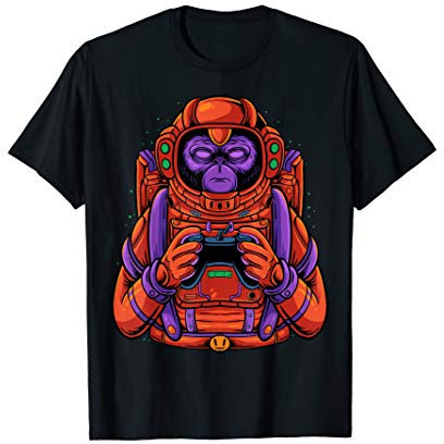Gaming Astronaut Video Game Affe Computer Videogame PC T-Shirt