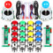 Fosiya 2 Jugador Arcade Joystick LED Chrome Botones de Arranque para PC MAME Frambuesa Pi Video Juegos Arcade Gabinete de Piezas (Color Mezclado)