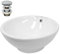 ECD Germany Lavabo sobre Encimera - 420 x 420 x 170 mm - Cerámica - Diseño Redondo - Lavadero Blanco Brillante - Lavamanos Sobremesa Sanitario Baño o Aseo - Moderno y Elegante - con Válvula Desagüe
