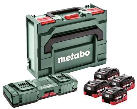 metabo Basis-Set 4 x LiHD 5,5 Ah ASC 145 Duo + mB – 685180000 – Akkuset für vierfache Power und doppeltes Schnellladen für maximale Leistung – Inklusive 18-V-Akkus und Ladegerät
