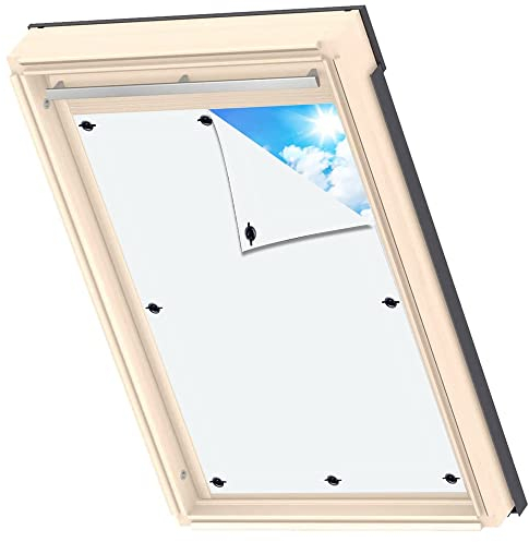 AIYOUVM Dachfenster Sonnenschutz saugnapf Verdunkeln Sie den Raum, Hitzeschutz Dachfenster Plissee Dachfenster Ohne Bohren für Wärmedächer 43x76cm