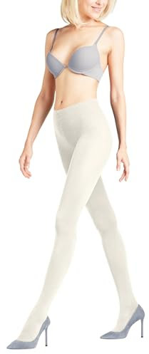 FALKE Softmerino W Ti laine coton unis 1 paire, Collants Femme, Blanc Off-White 2040, 44-46
