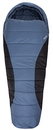 Mountain Warehouse Summit 250 Sleeping Bag - 3/4 Season Insulated & Mummy Shaped Bag - For Spring Summer, Camping & Trekking Black Left Handed Zip - Long Length (215cm)