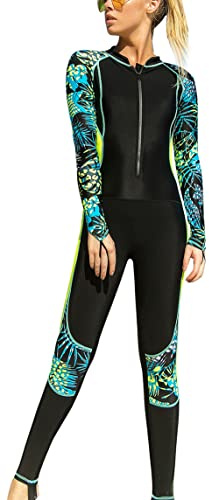 Maeau - Femmes Maillots de bain pour Gymnastique Triathlon été Justaucorps de Plage de Protection Solaire Résistant au Chlore et au Sel à Séchage Rapide Jaune 2XL
