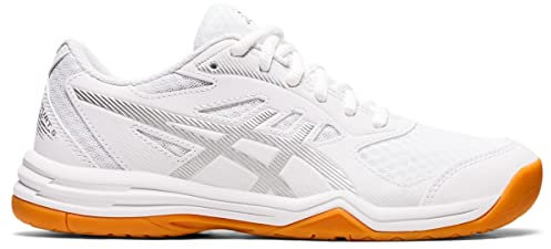 ASICS Damen Upcourt 5 Volleyballschuhe, Weiß/reines Silber, 42 EU
