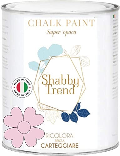SHABBY TREND® CHALK PAINT Pittura Shabby Chic Vintage Mobili Pareti Extra Opaca 120 VARIANTI (375ml, ROSA ANTICO)