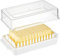 Butter Cut Storage Box, Butter Dish with Transparent Lid for Kitchen Refrigerator, Cheese Preservation Box Easy to Cut and Store, 40 Slices Evenly Cut, 16.5*9.5*5cm