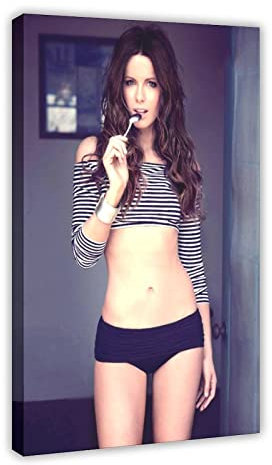 Schauspieler Kate Beckinsale 2 Leinwand Poster Schlafzimmer Dekor Sport Landschaft Büro Zimmer Dekor Geschenkrahmen Stil 30 x 45 cm
