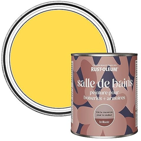 Rust-Oleum Yellow Moisture Resistant Bathroom Wood and Cabinet Paint in Gloss Finish - Lemon Sorbet 750ml