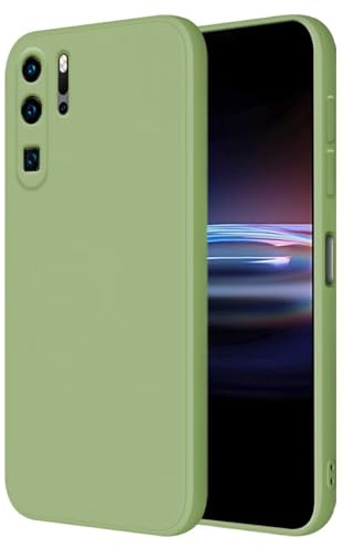 HONLEN Hülle für Huawei P30 Pro / P30 Pro New Edition Schutzhülle Case, (6.47 Inches) Liquid TPU Silicone Handyhülle mit Fallschutz Silikon Cover Matcha-Grün