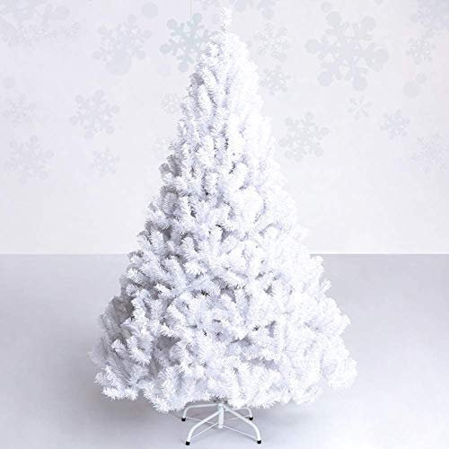 ZYMEN Artificial 4 5 6 7 8 Ft White Christmas Tree,Premium Unlit Hinged Snow Effect Xmas Tree With Metal Stand,Easy Assembly,For Holiday D(Christmas tree gifts) (White 240cm(8ft)) Commemoration Day