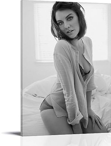 OqcEha Lauren Cohan Vintage-Poster Schauspielerin Kunstwerke Bild Druck Wandkunst Malerei Leinwand Geschenk Dekor Häuser Dekorativ 60 x 90 cm