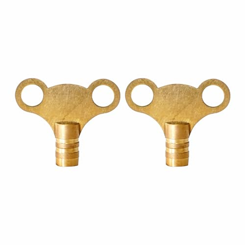 Radiator Bleed Key Easy Grip Radiator Valve Clock Key for Bleeding and Air Vent Solid Brass Universal Heater Bleeding Key for UK Radiators (2)