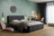 MARPUR Polsterbett Nero mit Kopfteil, 140x200 cm, Doppelbett mit Bettkasten und Lattenrost aus Holz, Velourstoff: Grau