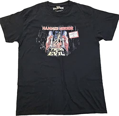 Twins of Evil Hammer Horror T-Shirt Black Graphic Unisex Tee Shirt L