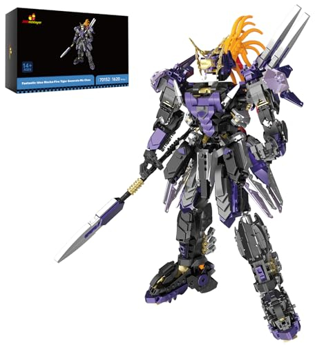 JMBricklayer Mech Robot Action Figure Building Set 70152, Cool Armed Warrior Multi-Posture Mecha Display Role Model Decor, Creative Collection Gifts for Adults Boys Mech Fans (1620 Pieces)