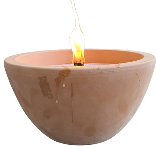 Schwabenfire Outdoorkerze mit Dauerdocht Outdoor kerze Groß Geschenke für Frauen in großer Terrakotta Schale wiederverwendbar 100% Made in Germany Handgemacht outdoor kerzen xxl outdoorkerzen groß