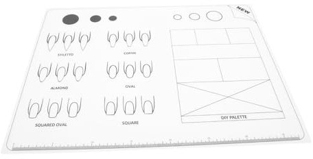 Healeved Nailart-trainingsblatt Silikonmatte Acryl-nailart-trainingspad Waschbar Für Den Einsatz Im Heimsalon