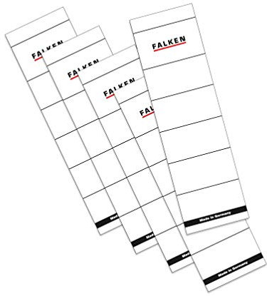 Original Falken 500er Pack Ordner-Rückenschild. Made in Germany. Etiketten 54 x 190 mm zum Einstecken für 8 cm breite Ordner weiß