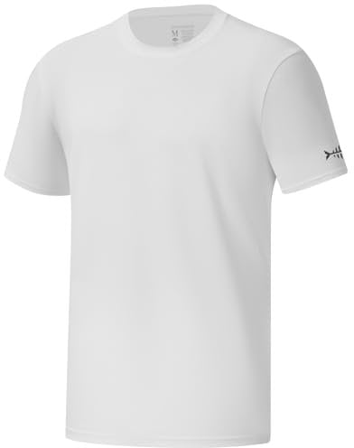 Bassdash T-Shirt à Manches Courtes en mélange de Coton Ultra Doux pour Homme avec Protection Solaire UPF 50+ léger et rafraîchissant décontracté