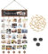 Pasdrucn Memory Bilderrahmen Collage Mit Kleiner Tafel, Bilderrahmen Fotowand Mit 30 Holzklammern Und 5 Hanfseil, Fotohalter, Bilderrahmen Mehrere Bilder, Fotorahmen Für Mehrere Fotos