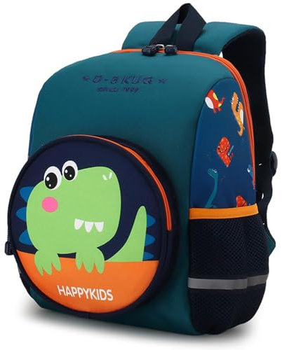 Kindergartenrucksack, Dino Rucksack Kindergarten,Vorschulrucksack, Kinder Rucksack 2-7 jahre, 33cm Children's Backpacks mit Brustgurt, ab 3 Jahren für Schule Kita(Dinosaurier grün)