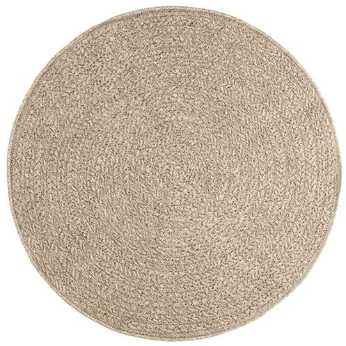 vidaXL Teppich, Teppich Rund Jute-Optik Indoor Outdoor, Teppichmatte UV-beständig für Terrasse Balkon Garten Wohnzimmer, Küchenteppich Bodenmatte, Beige Ø 120cm