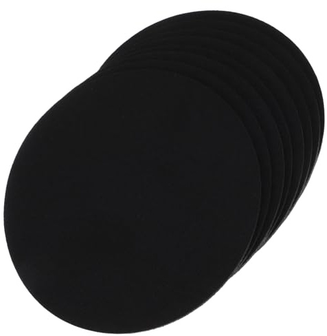 KOCKSHION 8-piece Black Felt Coasters Set Round Absorbent Cup Mats for Drinks Heat Resistant Drink Coasters for Home Coffee Table and Planters